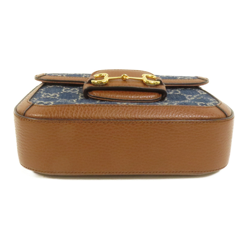 GUCCI Denim Horsebit 1955 Small肩背袋-3