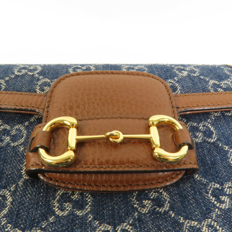 GUCCI Denim Horsebit 1955 Small肩背袋-7
