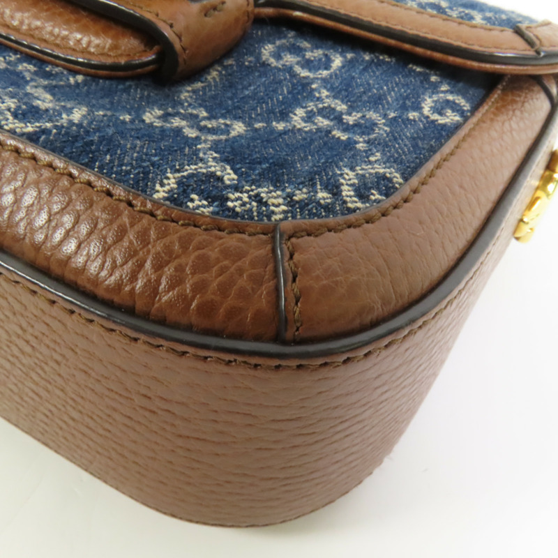 GUCCI Denim Horsebit 1955 Small肩背袋-15