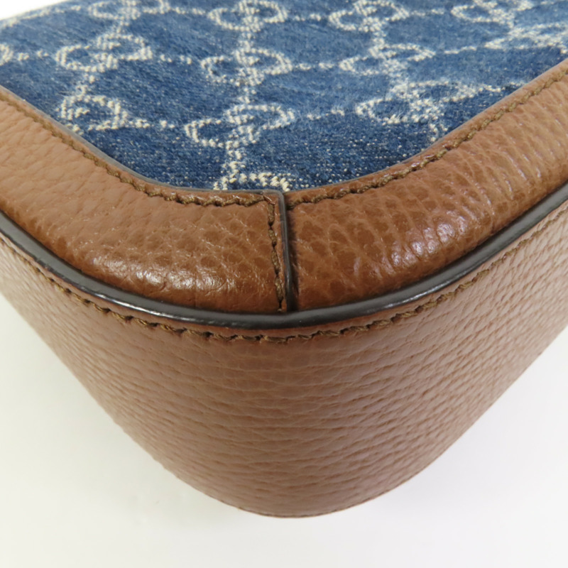 GUCCI Denim Horsebit 1955 Small肩背袋-16