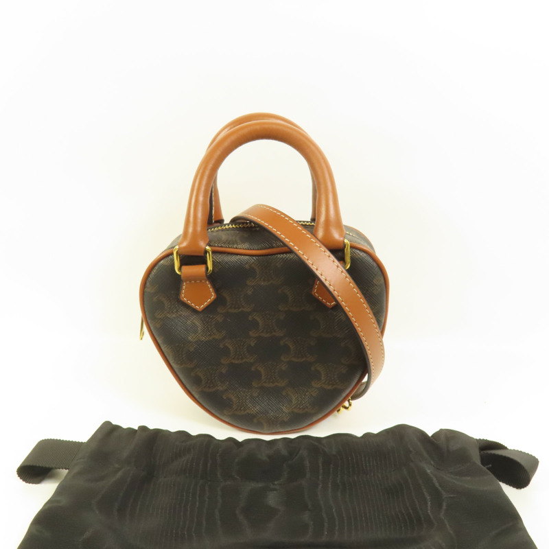 CELINE 塗層帆布Triomphe Heart肩背袋-9