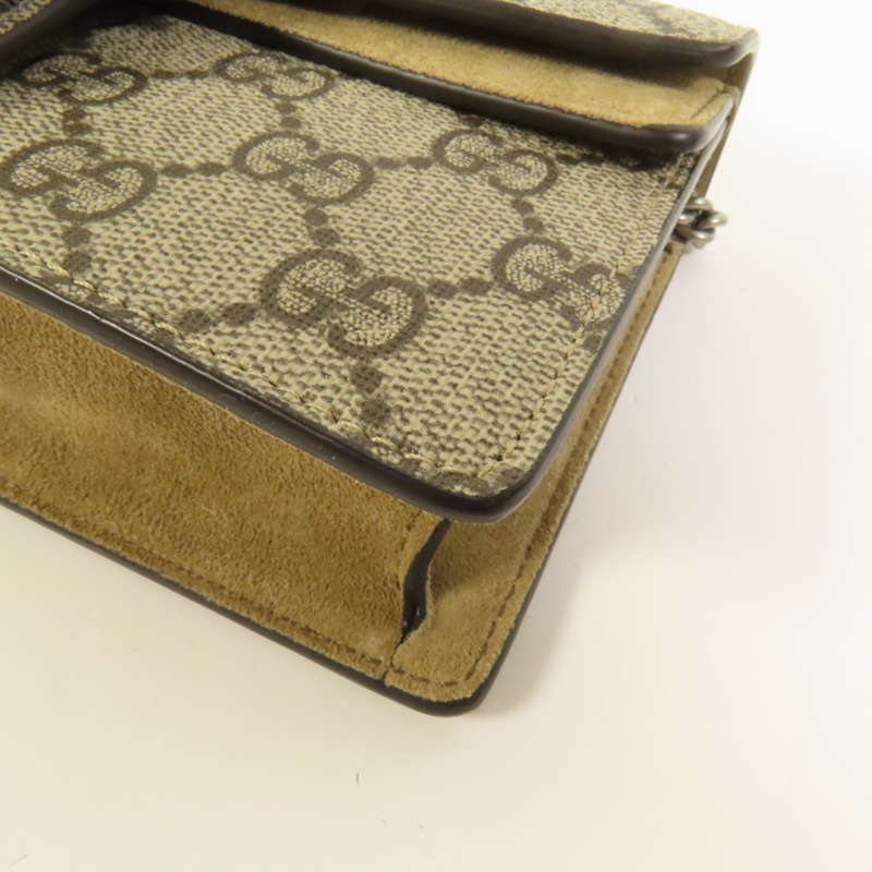 GUCCI 塗層帆布Dionysus GG Super Mini肩背袋-9