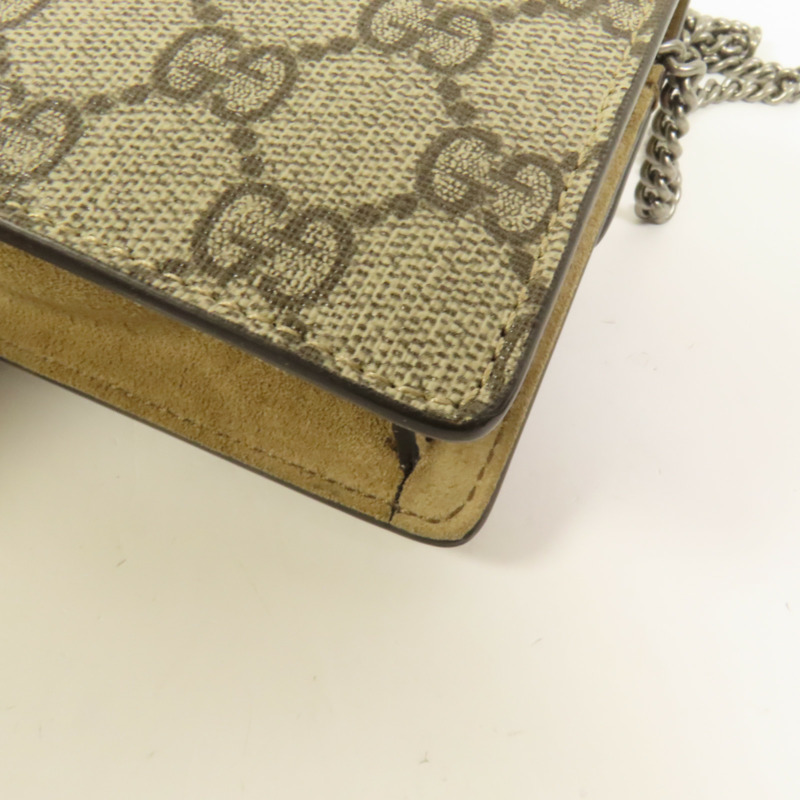 GUCCI 塗層帆布Dionysus GG Super Mini肩背袋-10