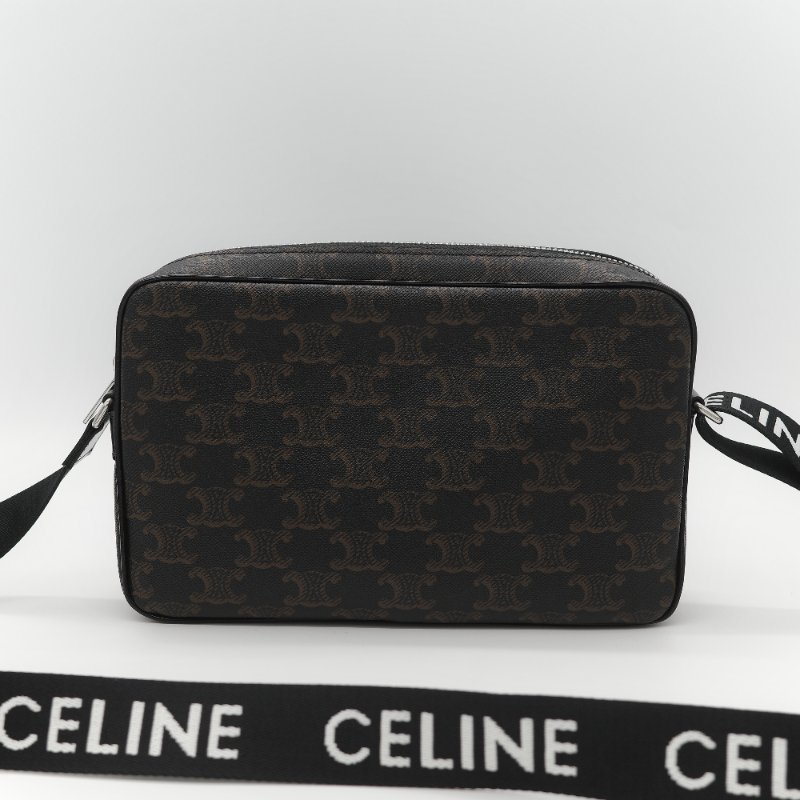 Celine 思琳 黑色 經典花紋 帆布背帶 相機包 斜挎包-1