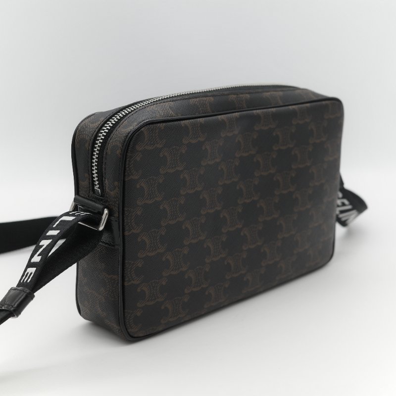 Celine 思琳 黑色 經典花紋 帆布背帶 相機包 斜挎包-2