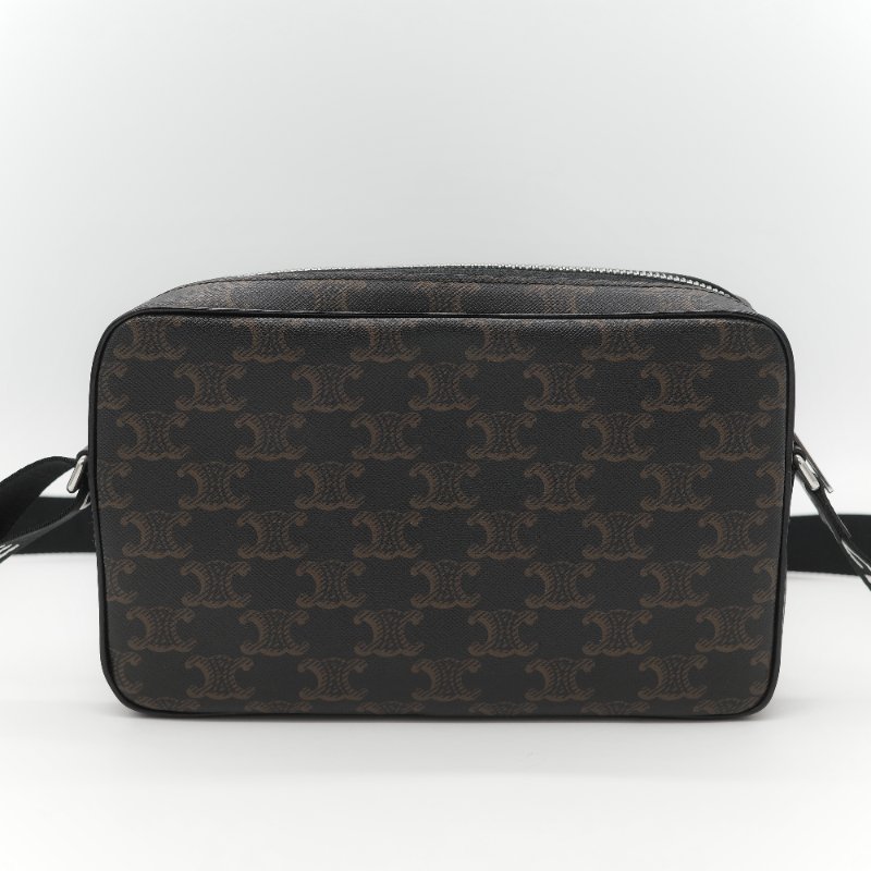 Celine 思琳 黑色 經典花紋 帆布背帶 相機包 斜挎包-6