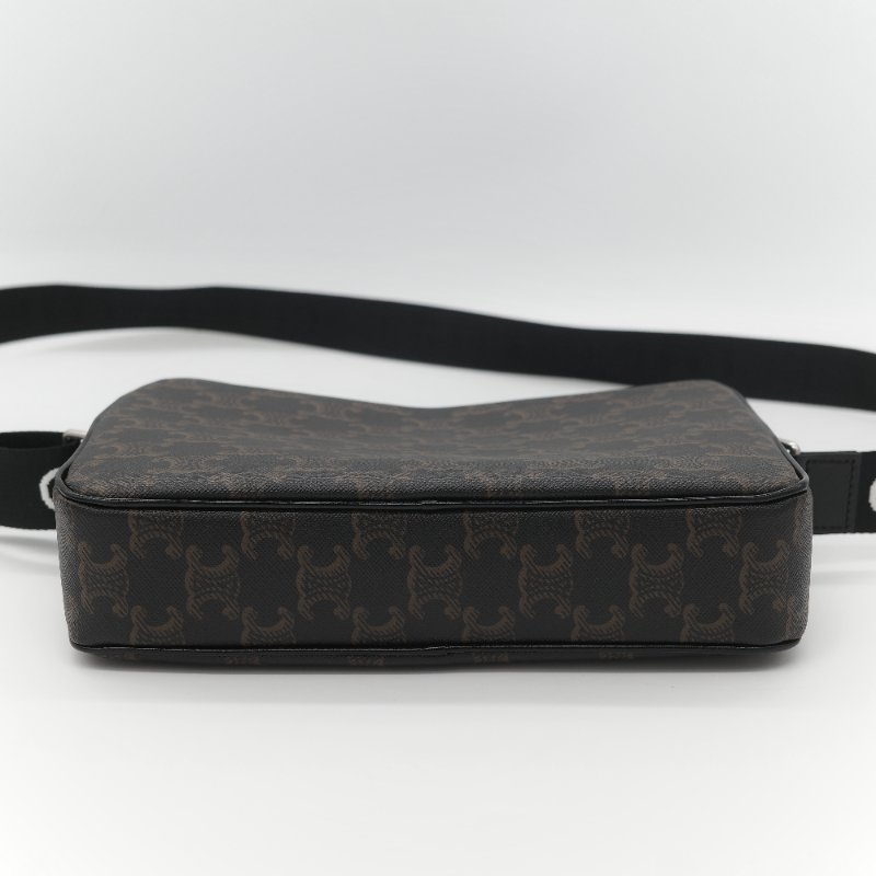 Celine 思琳 黑色 經典花紋 帆布背帶 相機包 斜挎包-7