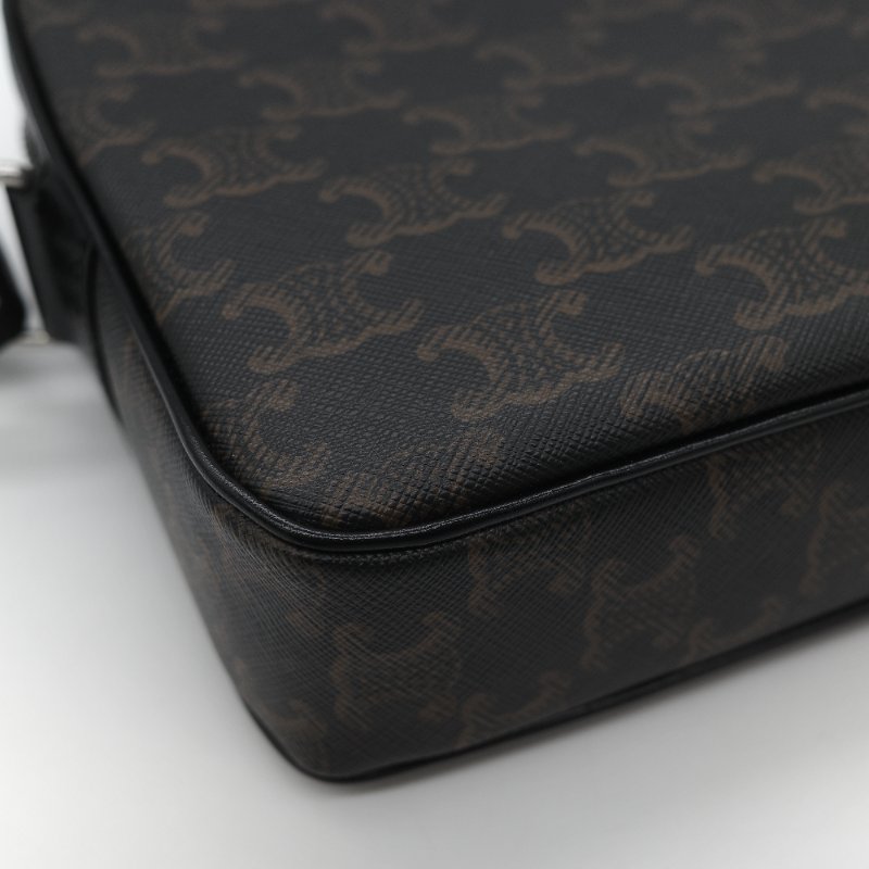 Celine 思琳 黑色 經典花紋 帆布背帶 相機包 斜挎包-8