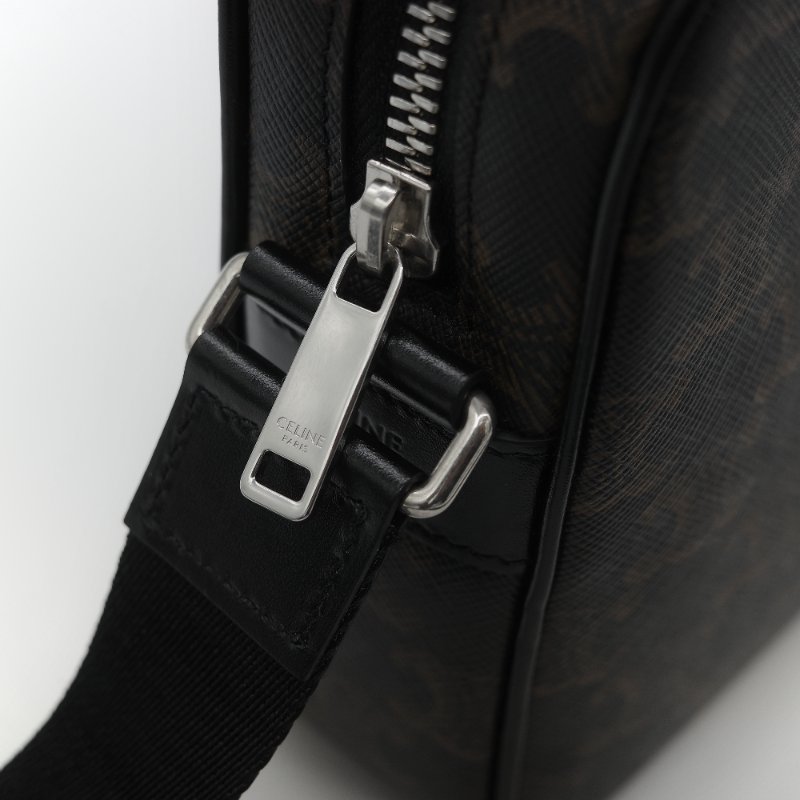 Celine 思琳 黑色 經典花紋 帆布背帶 相機包 斜挎包-13