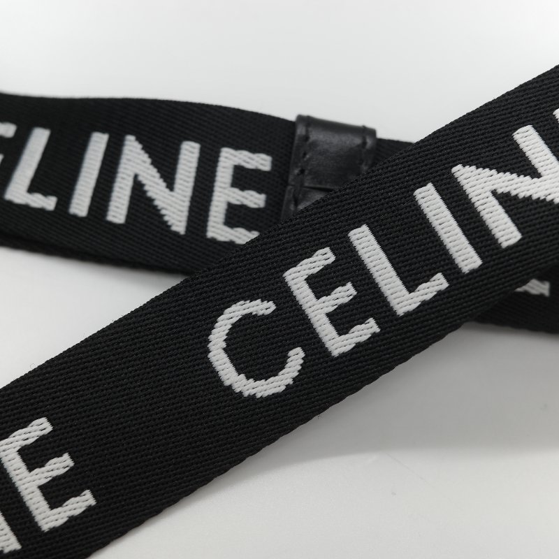Celine 思琳 黑色 經典花紋 帆布背帶 相機包 斜挎包-17