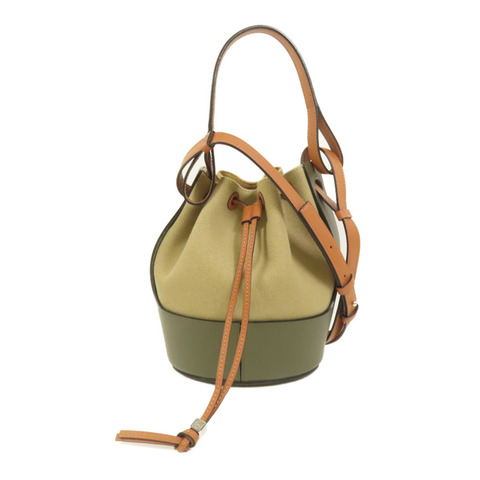 LOEWE 帆布/牛皮皮革Balloon肩背袋