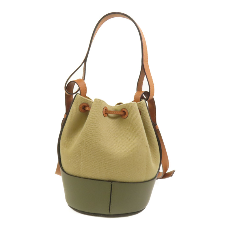 LOEWE 帆布/牛皮皮革Balloon肩背袋-1