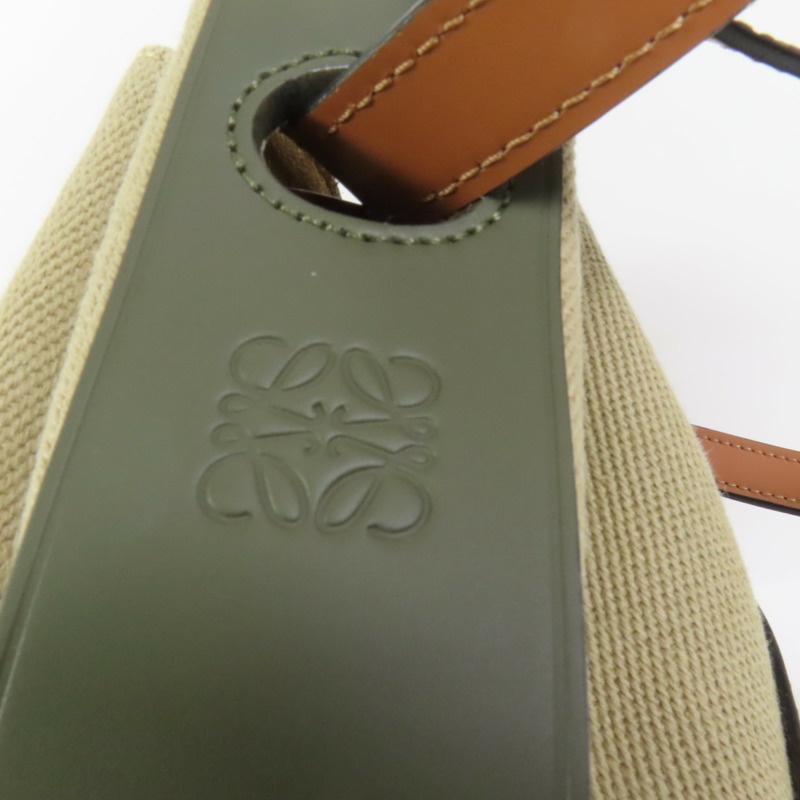 LOEWE 帆布/牛皮皮革Balloon肩背袋-5