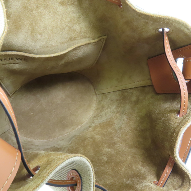 LOEWE 帆布/牛皮皮革Balloon肩背袋-6