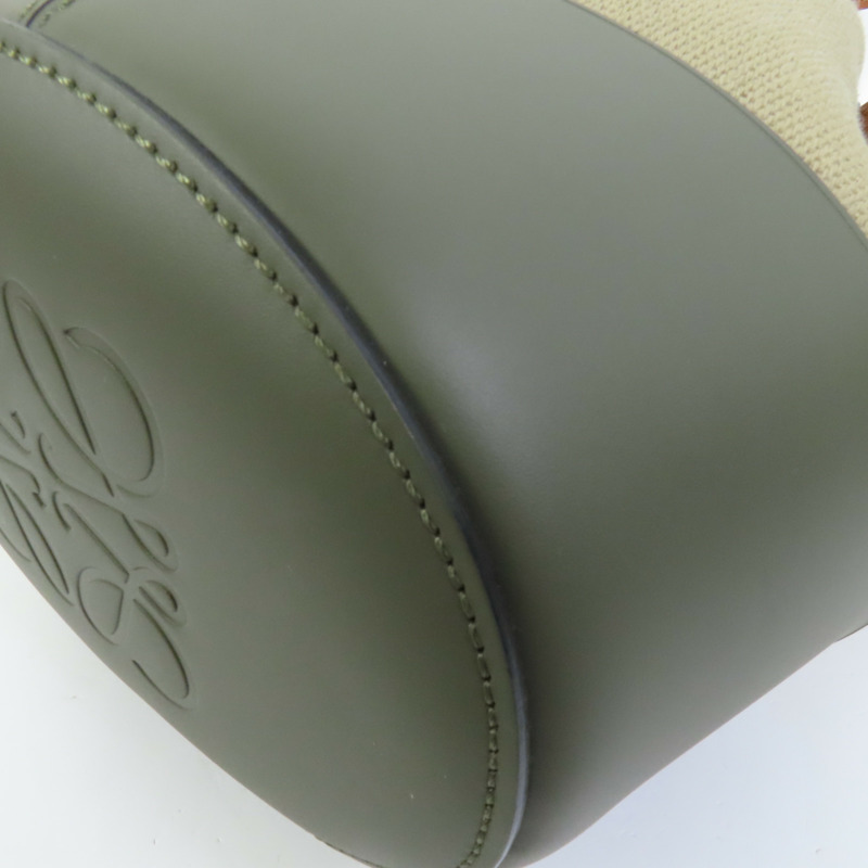 LOEWE 帆布/牛皮皮革Balloon肩背袋-10