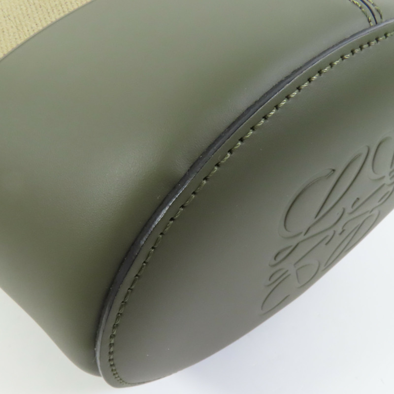 LOEWE 帆布/牛皮皮革Balloon肩背袋-12