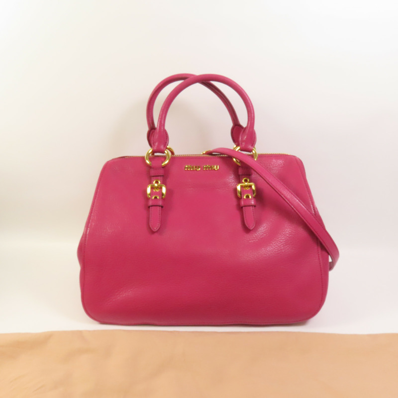 Miu Miu 牛皮皮革2 way Shoulder手挽肩背兩用袋-10