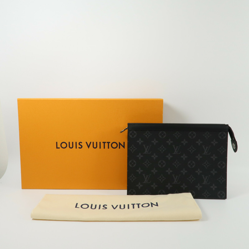 LOUIS VUITTON Monogram Eclipse Pochette Voyage MM手拿包-7
