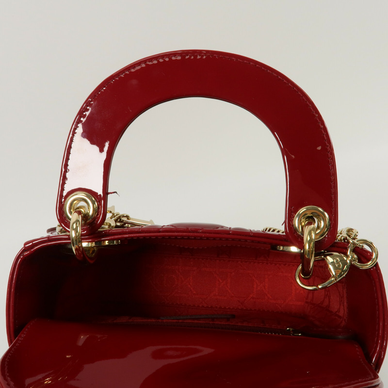 Dior 漆皮皮革Mini Lady Dior手挽肩背兩用袋-4