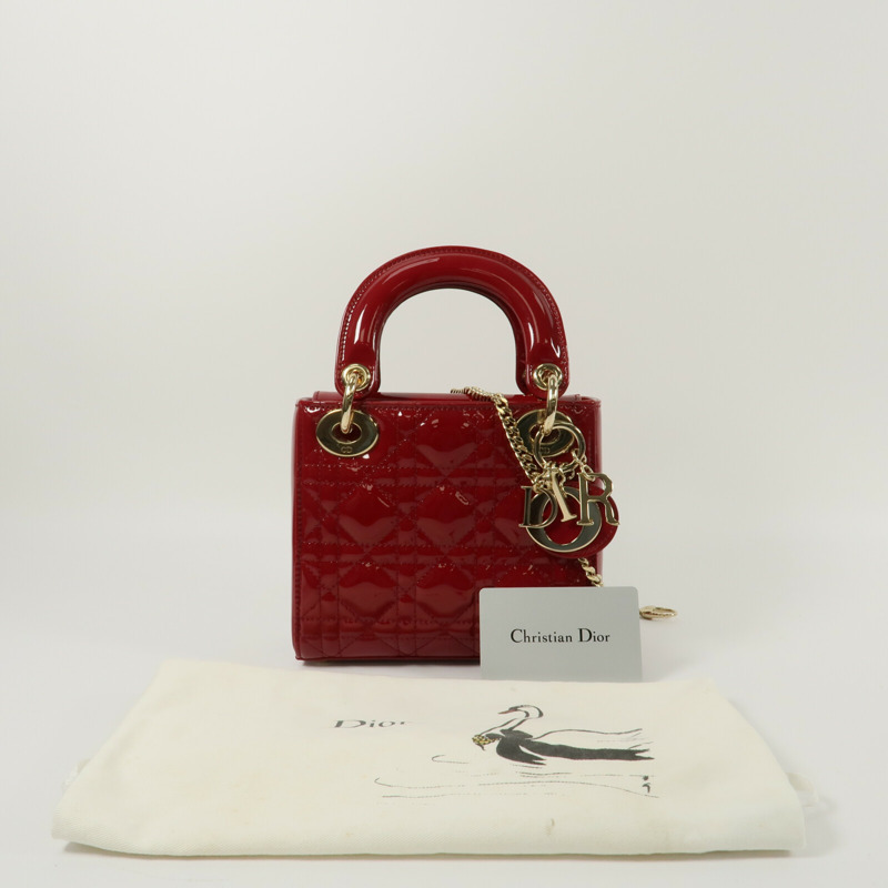Dior 漆皮皮革Mini Lady Dior手挽肩背兩用袋-11