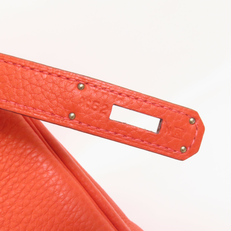 HERMES Clemence皮革Kelly 28銀扣手挽肩背兩用袋Rouge Pivoine-10