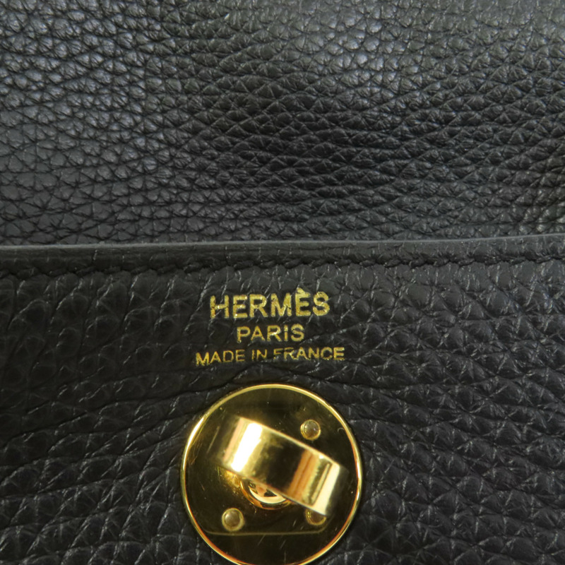 HERMES Clemence皮革Mini Lindy金扣手挽肩背兩用袋Noir-8