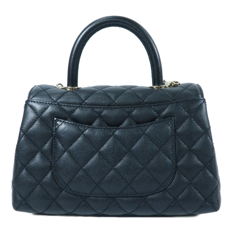 CHANEL 牛皮皮革Coco Handle Small鏈帶手挽肩背兩用袋-1