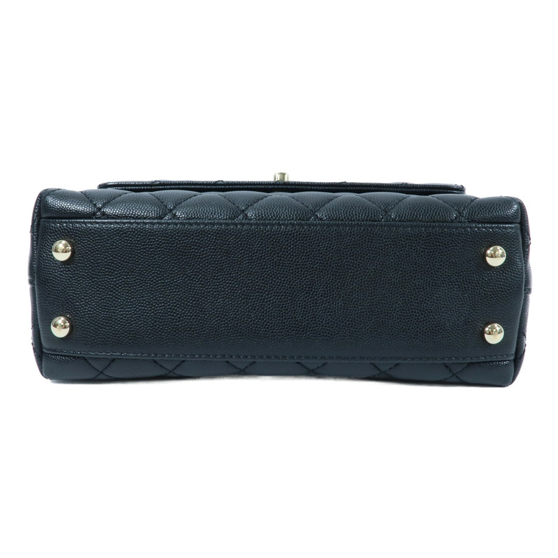 CHANEL 牛皮皮革Coco Handle Small鏈帶手挽肩背兩用袋-3