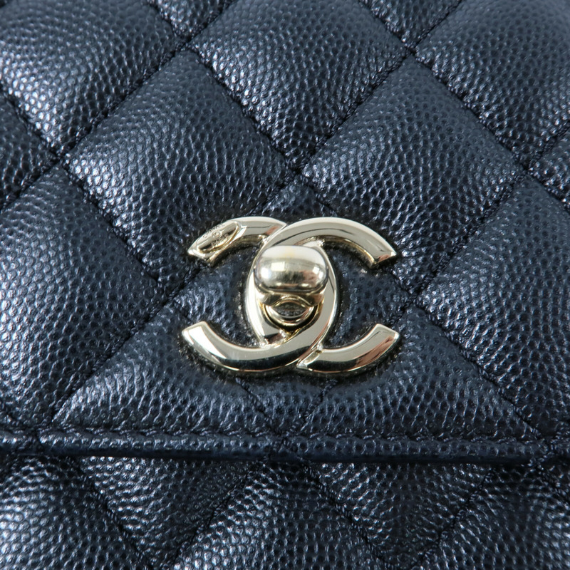 CHANEL 牛皮皮革Coco Handle Small鏈帶手挽肩背兩用袋-5