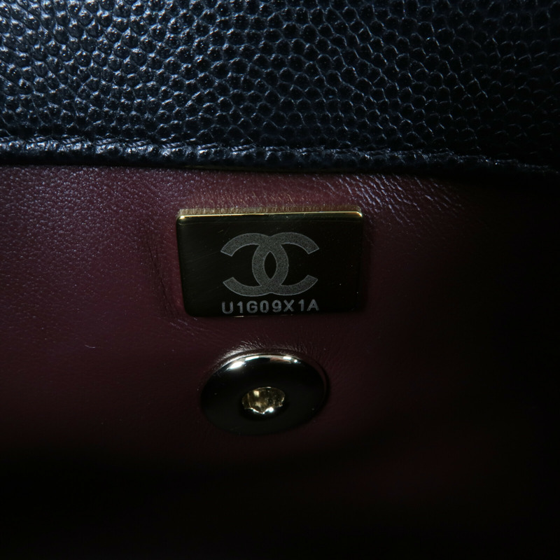 CHANEL 牛皮皮革Coco Handle Small鏈帶手挽肩背兩用袋-6