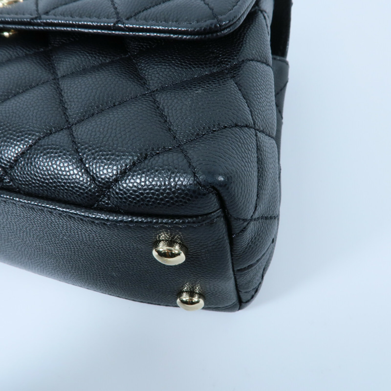 CHANEL 牛皮皮革Coco Handle Small鏈帶手挽肩背兩用袋-12