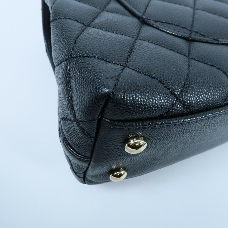 CHANEL 牛皮皮革Coco Handle Small鏈帶手挽肩背兩用袋-13