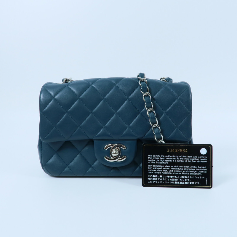 CHANEL 羊皮皮革Mini Classic 20鏈帶肩背袋-10