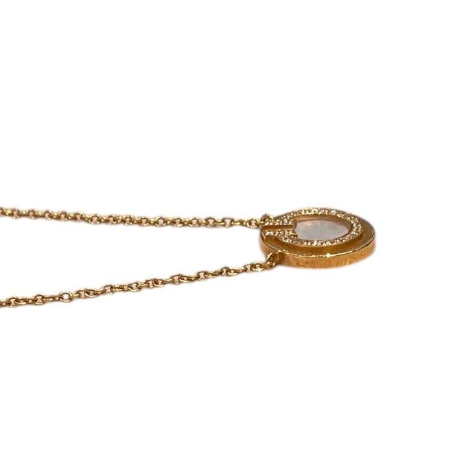 TIFFANY&CO. 蒂芬尼 T CIRCLE 白貝母鑽石項鍊 K18PG-1