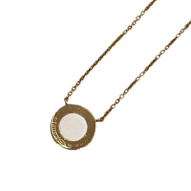 TIFFANY&CO. 蒂芬尼 T CIRCLE 白貝母鑽石項鍊 K18PG-3