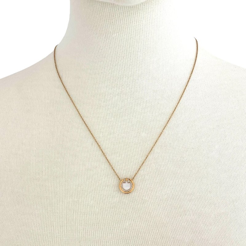 TIFFANY&CO. 蒂芬尼 T CIRCLE 白貝母鑽石項鍊 K18PG-7