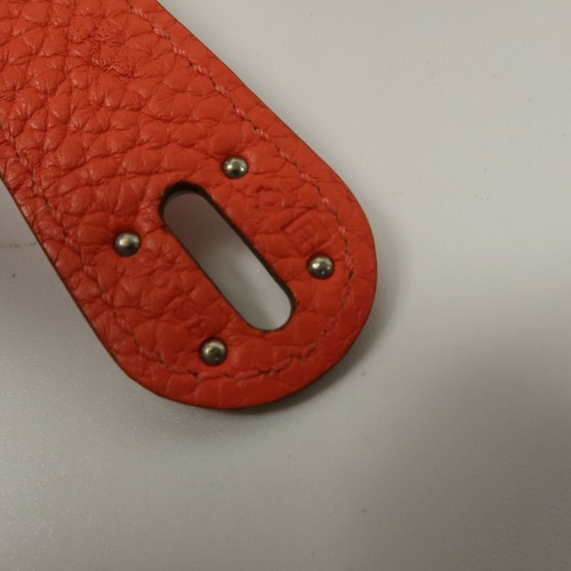 HERMES Clemence皮革Lindy 30手挽肩背兩用袋Orange Poppy-6