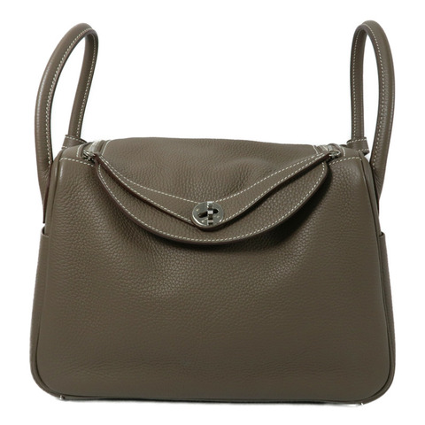 HERMES Clemence皮革Lindy 30手挽肩背兩用袋Etoupe