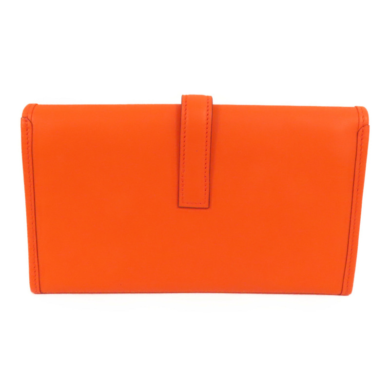 HERMES Swift皮革Jige Duo Clutch手拿包Orange Poppy-1