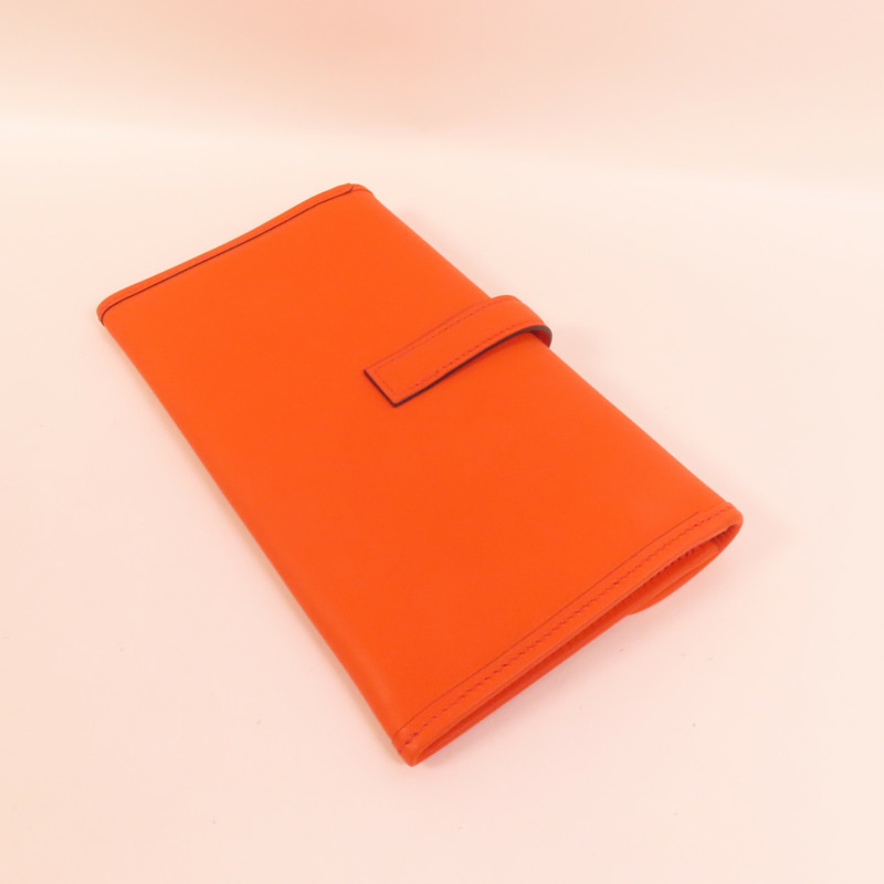 HERMES Swift皮革Jige Duo Clutch手拿包Orange Poppy-5