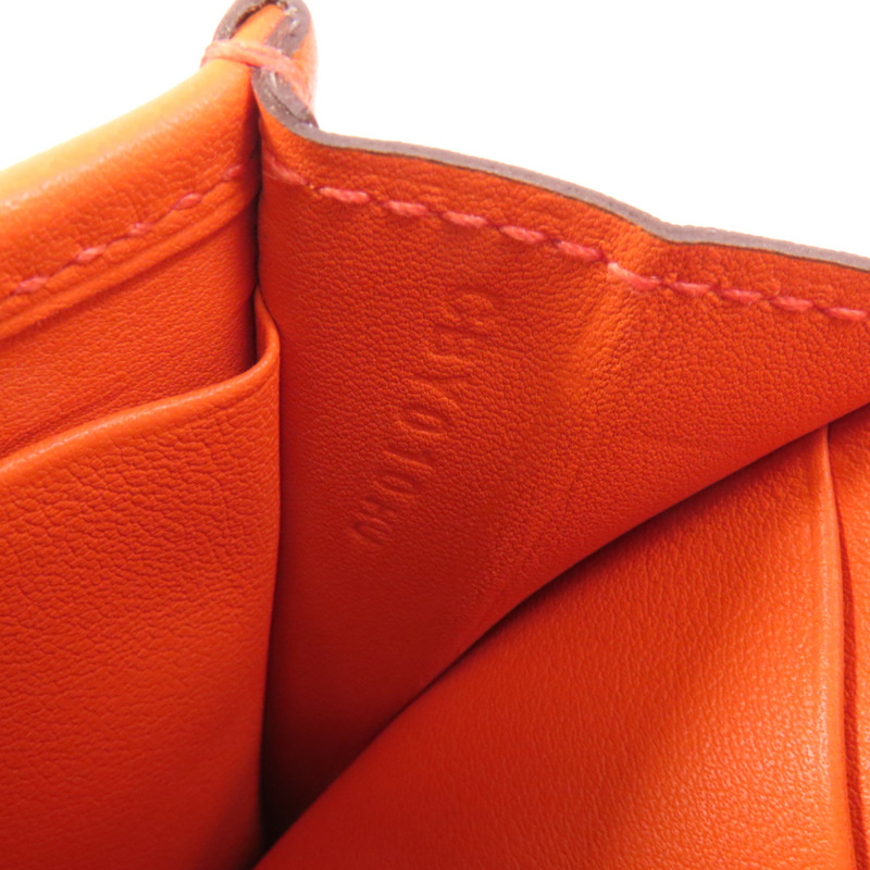 HERMES Swift皮革Jige Duo Clutch手拿包Orange Poppy-10