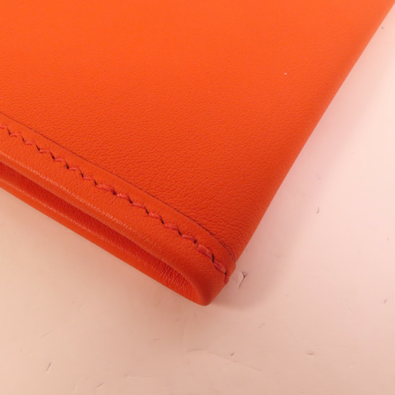 HERMES Swift皮革Jige Duo Clutch手拿包Orange Poppy-15