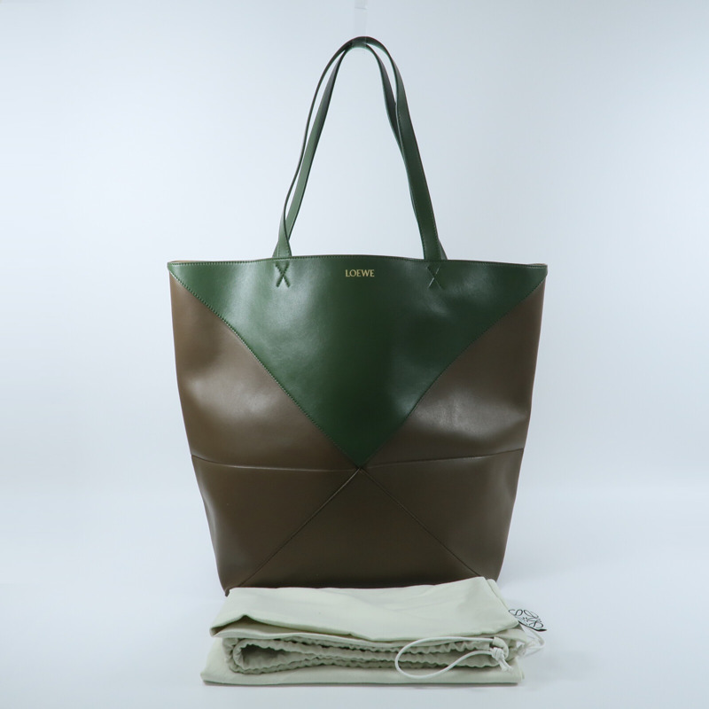 LOEWE 牛皮皮革Puzzle Fold Tote手挽袋-8