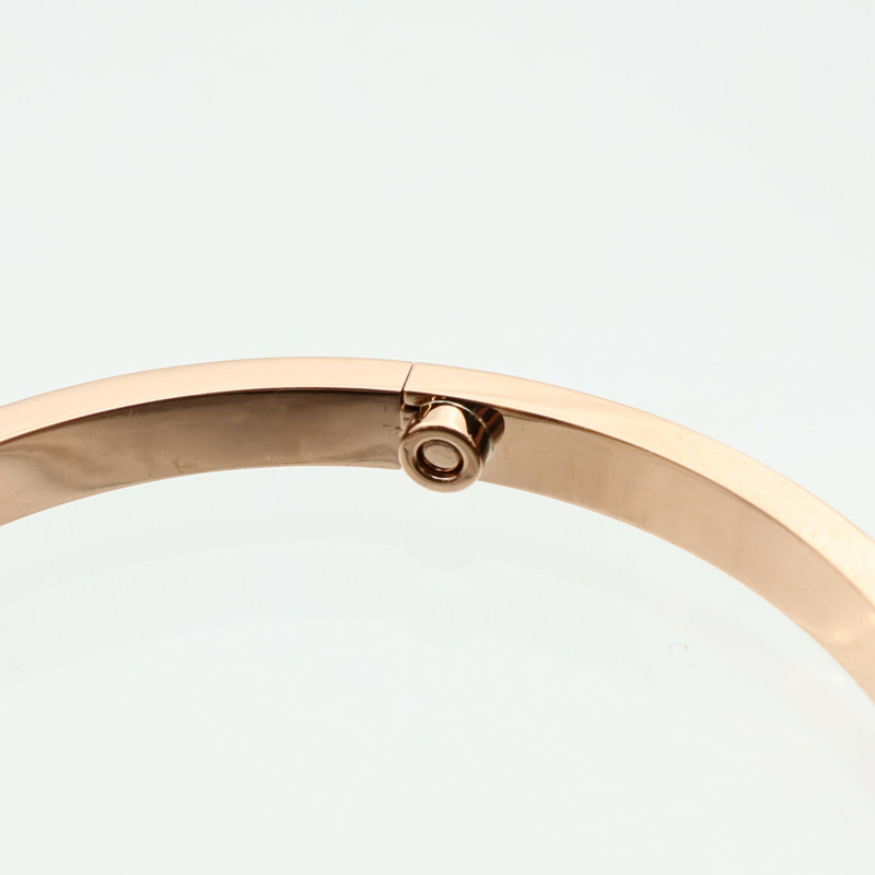 CARTIER 18K玫瑰金Love Bangle SM Paved鑽石手鐲Cartier#16-6
