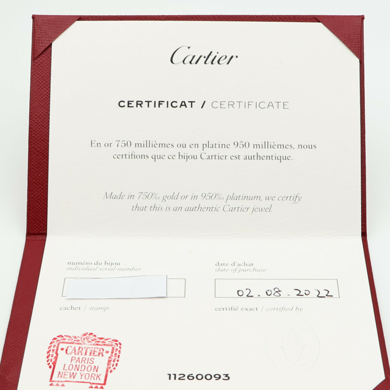 CARTIER 18K玫瑰金Love Bangle SM Paved鑽石手鐲Cartier#16-9