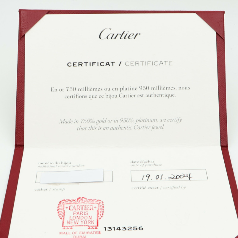 CARTIER 18K玫瑰金Love Bangle SM Paved鑽石手鐲Cartier#16-9