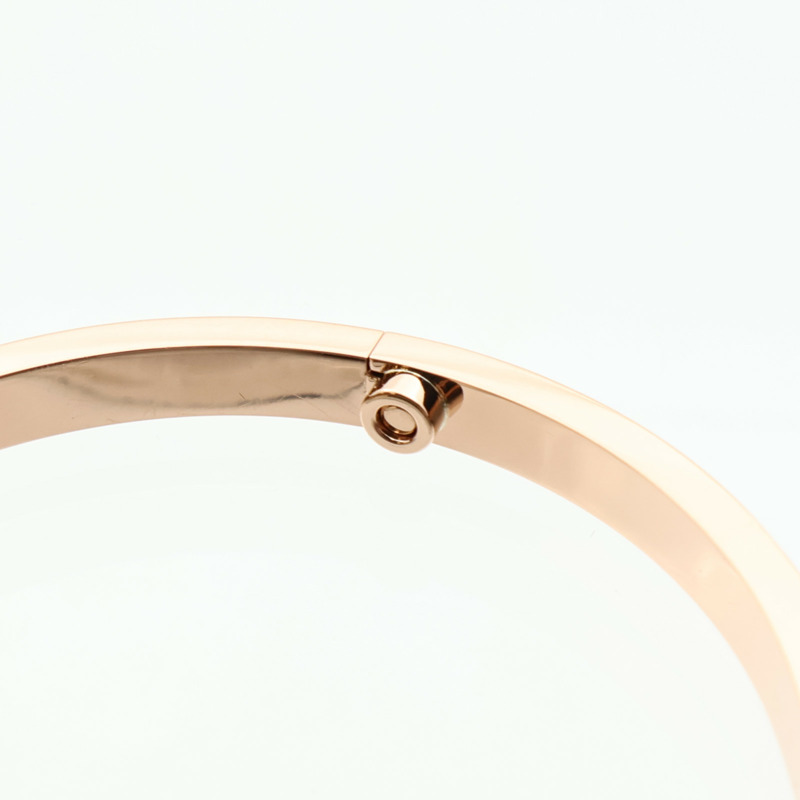 CARTIER 18K玫瑰金Love Bangle SM Paved鑽石手鐲Cartier#16-6