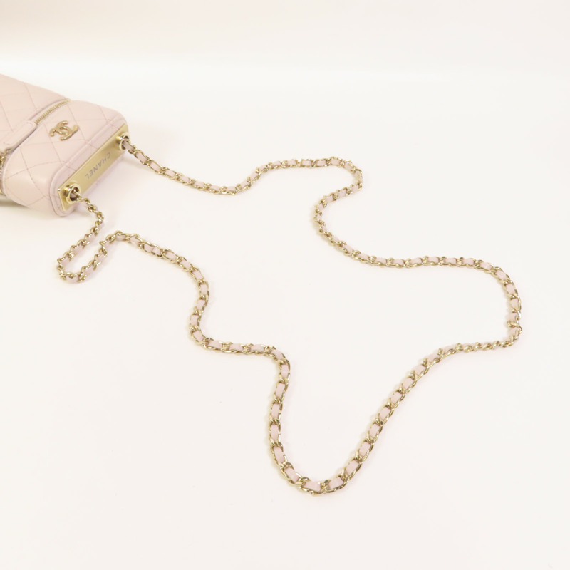 CHANEL 羊皮皮革Vanity Phone Case with Chain鏈帶肩背袋-4