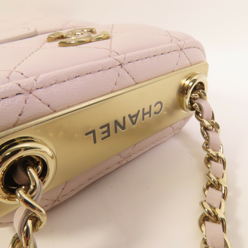 CHANEL 羊皮皮革Vanity Phone Case with Chain鏈帶肩背袋-5