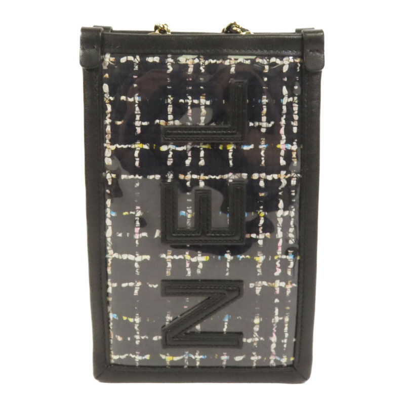 CHANEL Tweed/PVC Chain Shoulder肩背袋-1